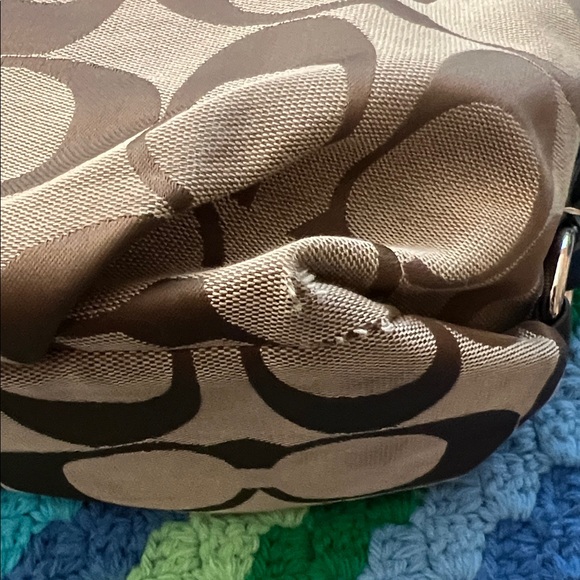 Coach Tan and Brown Signature Shoulder Bag - Picture 4 of 12